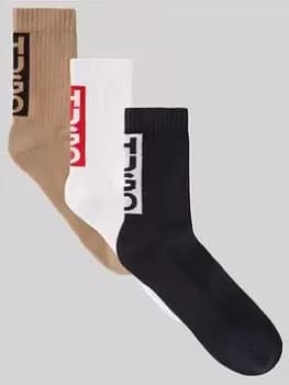 Image of HUGO Bodywear 3 Pack Qs Since93 Cc Socks, Multi, Size 43-46, Men