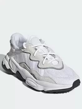 Image of adidas Originals Unisex Junior Ozweego Trainers - White/Black, White/White, Size 4 Older
