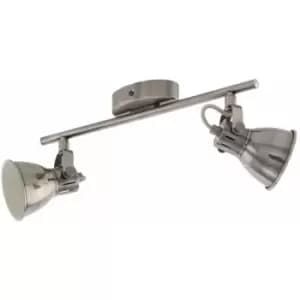 Image of Flush Ceiling Light Colour Nickel Antique Creme Shade Bulb GU10 2x3.3W