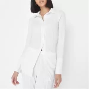 Image of Missguided Watercolour Print Plisse Maternity Shirt - Cream
