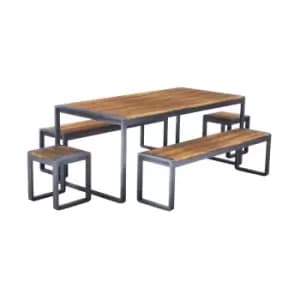 Image of Ivyline Spitalfields Acacia Wood 5 Piece Furniture Set