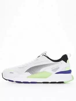 Image of Puma RS 3.0 Synth Pop Trainers - Black, White/Green, Size 12, Men