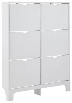 Image of 6 Drawer Narrow Shoe Cabinet - White