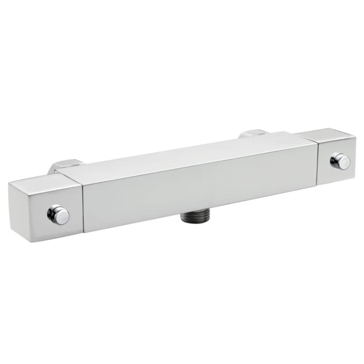 Image of Balterley Contemporary Square Thermostatic Shower Bar Valve 1 Outlet Chrome Silver