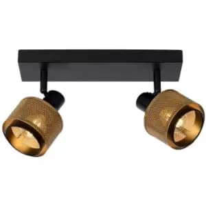 Image of Lucide RAFA - Twin Ceiling Spotlight - 2xE14 - Black