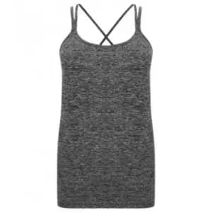 Image of Tombo Womens/Ladies Seamless Strappy Vest (XXS/XS) (Dark Grey Marl)