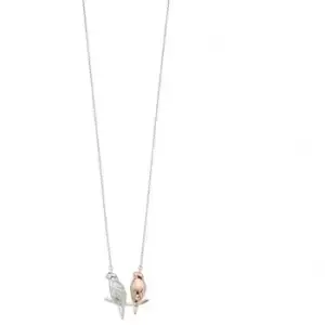 Image of Elements Silver Mix Plating Rose Silver Parakeet Necklace N4181