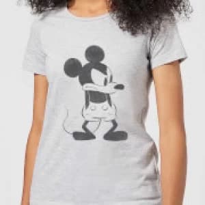Image of Disney Mickey Mouse Angry Womens T-Shirt - Grey - 3XL