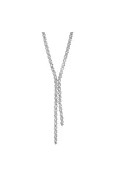 Image of Silver Crystal Lariat Necklace