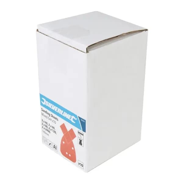 Image of Silverline Hook & Loop Detail Sander Sheets & Tips 140mm 10pk - 2 x 40, 2 x 60, 2 x 80, 2 x 120, 2 x 240G