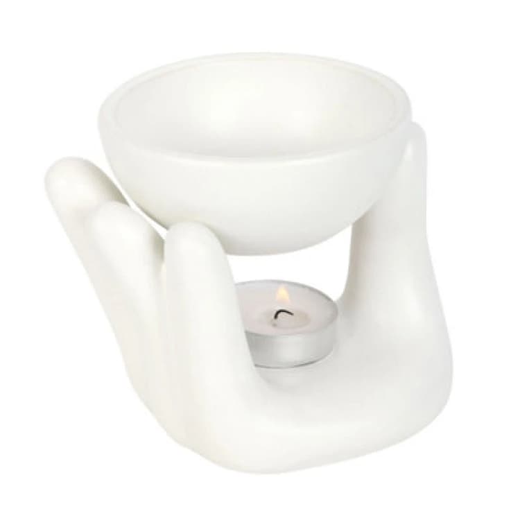 Image of Something Different Something Different Ceramic Hand Oil Burner in White White One Size Unisex 5063470725267