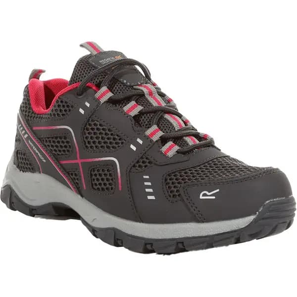 Image of Regatta Womens Vendeavour Waterproof Lace Up Walking Shoes UK Size 5 (EU 38) Granite/Pink Potion RWF785-Y13-5