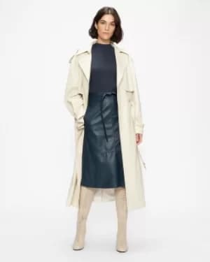 Image of Knit And Faux Leather Illusion Midi Dress