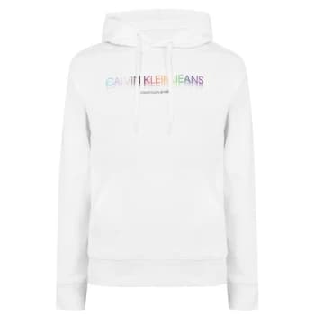 Image of Calvin Klein Jeans Pride Graphic Hoodie - Bright White