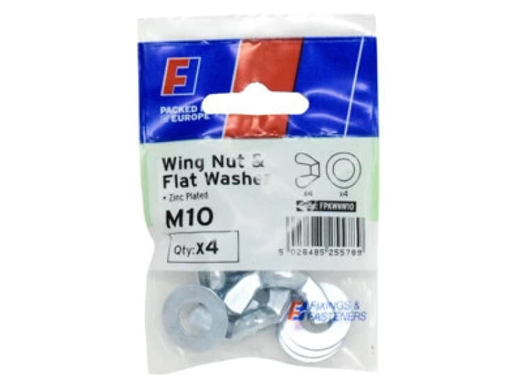 Image of Forgefix Fpkwnw10 Wing Nut & Washer M10 Forgepack 4 Forfpkwnw10