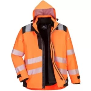 Image of Portwest PW365OBRXXXL - sz 3XL PW3 Hi-Vis 3-in-1 jacket Orange/Black - Orange/Black
