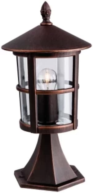 Image of Stratford 1 Light Outdoor Lantern Pillar Bronze IP44, E27