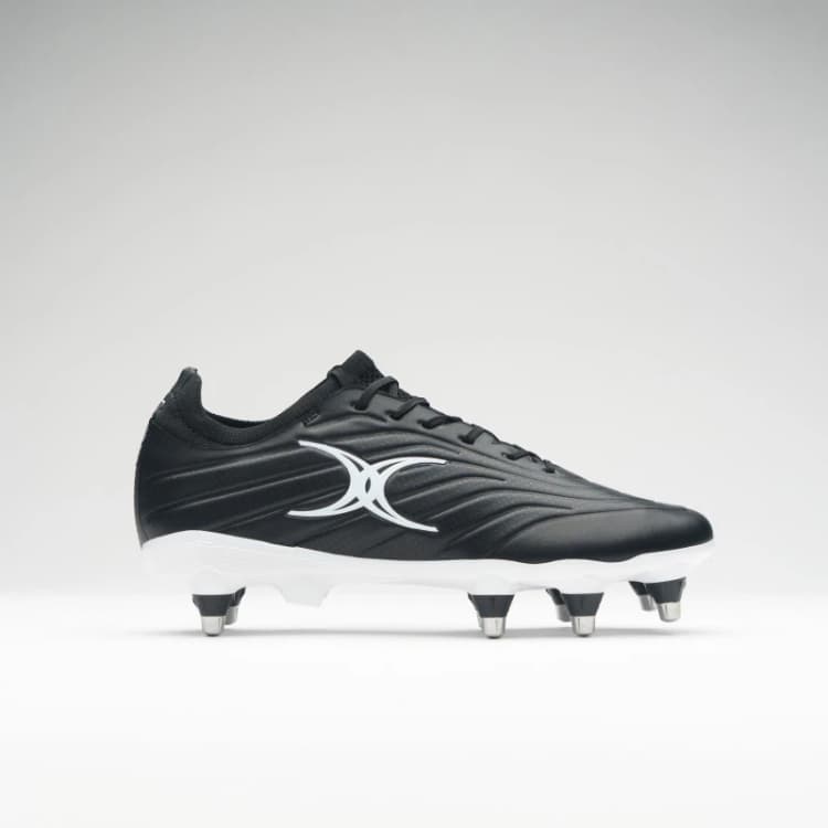 Image of Gilbert Icon Power 8 Adults Soft Ground Rugby Boots Black unisex 8 (42)