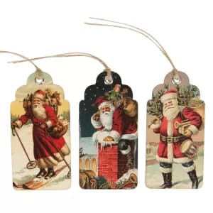 Image of Sass & Belle Retro Vintage Father Christmas Scene Gift Tags - Set of 15