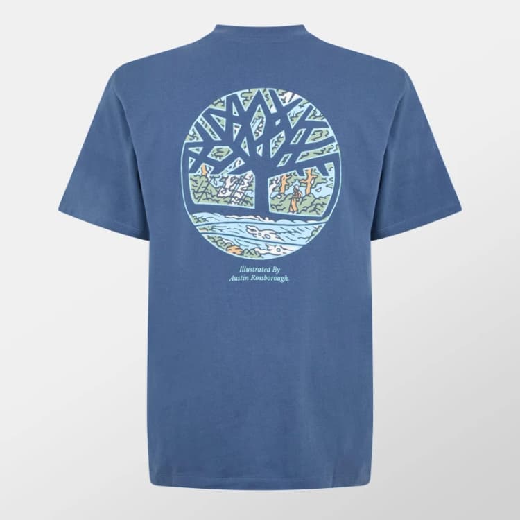 Image of Timberland Illustrated Tree Logo T-Shirt Dark Blue XL