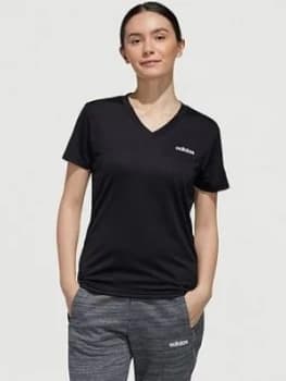 Image of adidas Designed 2 Move Tee, Black/White, Size 2Xs, Women