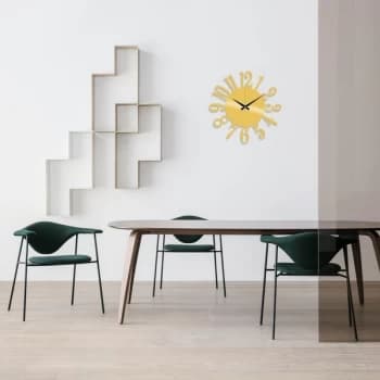 Image of Metal Wall Clock 14 - Gold Gold Decorative Metal Wall Clock