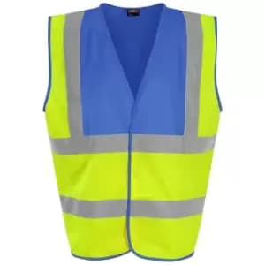 Image of PRO RTX High Visibility Unisex Waistcoat (XL) (Yellow/Royal Blue) - Yellow/Royal Blue