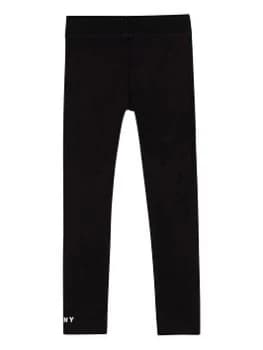 Image of DKNY Girls Logo Waistband Leggings - Black, Size Age: 12 Years, Women