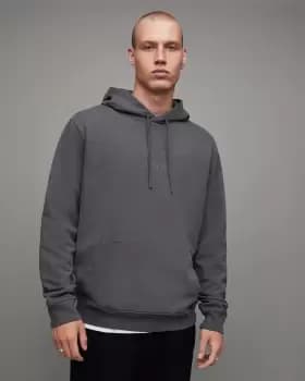 Image of AllSaints Varden Logo Print Relaxed Fit Hoodie