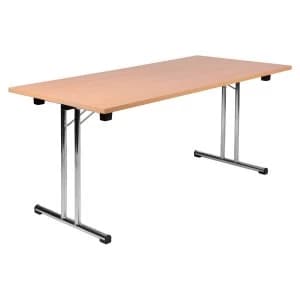 Image of Teknik Space-Folding Table with Robust 25mm Top - Beech