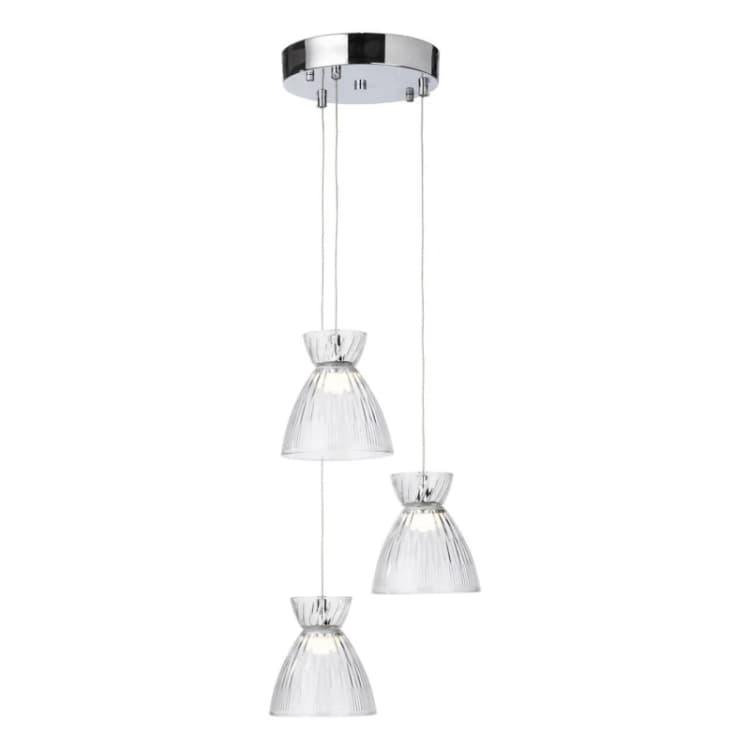 Image of Firstlight LED Royale 3-Light Cluster Pendant Light Warm White 3000K Clear in Chrome