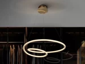 Image of Tube Integrated LED Pendant Light, Glitter Gold