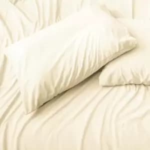 Image of Belledorm Jersey Cotton Housewife Pillowcases (Pair) (One Size) (Ivory)