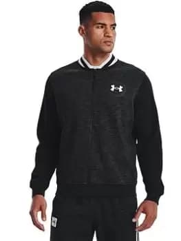 Image of Under Armour Training Essential Heritage Fleece Full Zip Jacket - Black/White, Size S, Men