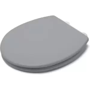 Image of Croydex - Lugano Wood Flexi-Fix Seat Grey