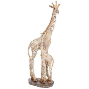 Image of Carved Giraffe Mother & Baby Ornament