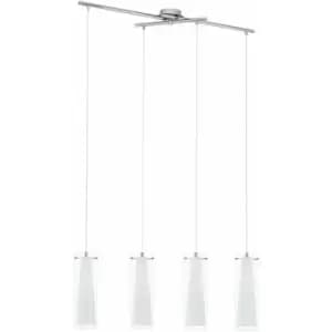 Image of Pendant Light Colour Chrome Shade Clear White Opal Matt Glass Bulb E27 4x60W
