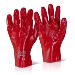 Image of Click2000 PVC Gauntlet Open Cuff 11" Red Ref PVCR11 Pack 100 Up to