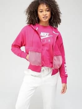 Image of Nike NSW Air Full Zip Hoodie - Pink Size M Women
