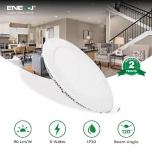 Image of 6W Recessed Round LED Mini Panel 120mm diameter (Hole Size 105mm), CE Driver, 90 Lm/Watt, RA 80, 6000K (Pack of 4)
