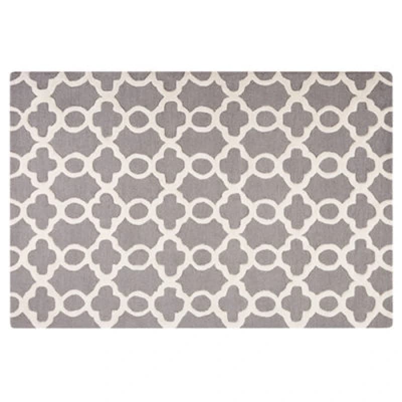 Image of Beliani Rug Zile Grey 140 X 200 Cm Wool
