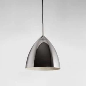 Image of 1 Light Large Dome Ceiling Pendant Polished Chrome, E27