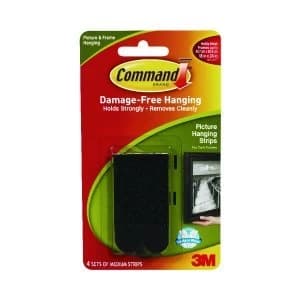 Image of 3M Command Medium Picture Hanging Strips Black Pack of 4 17201BLK