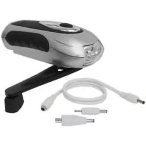 Image of Three LED Rechargeable Wind-Up Torch - Two Brightness Levels - Micro USB