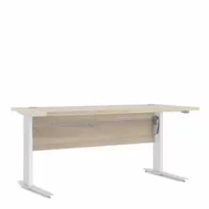 Image of Prima Desk with Height Adjustable White Legs 150cm, Oak