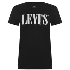 Image of Levis Serif Logo T Shirt - Black