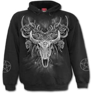 Image of Horned Spirit Mens Large Hoodie - Black