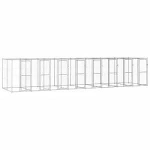 Image of Vidaxl Outdoor Dog Kennel Galvanised Steel 19.36 M