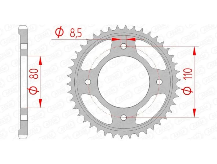Image of AFAM Steel Standard Rear Sprocket 10235 - 428