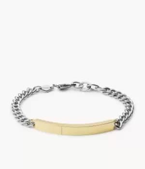 Image of Fossil Men Two-Tone Stainless Steel ID Bracelet